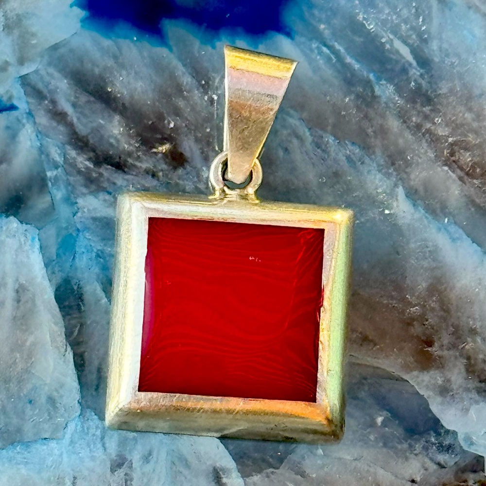 Bold Sterling Silver Red Gemstone Pendant | Timeless Elegance for Every Occasion